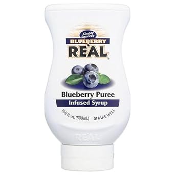 Blueberry Real Infused Exotics, Blueberry Puree Infused Syrup, 16.9 FL OZ Squeezable Bottle