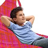 ABAKUHAUS Astratto Jouet Sac de Rangement Chaise Lounge, Drawn mano come Stripes, Stockage pour Animal en Peluche à Haute Capacité avec Poignées, Hot Pink e arancione bruciato