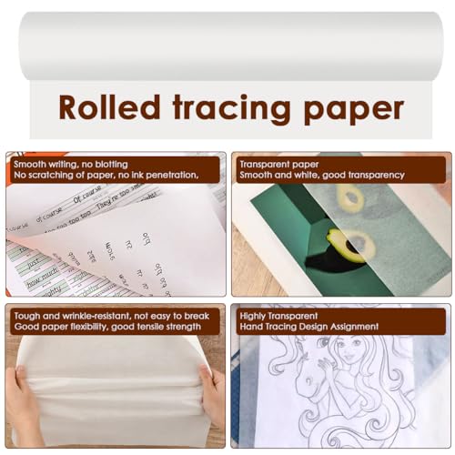 Tracing Paper Roll 30cmx30m Pattern Paper for Dressmaking Tracing Sketching Papers for Sewing Patterns Tracing-Paper Sheets Printable High Transparency - Image 4