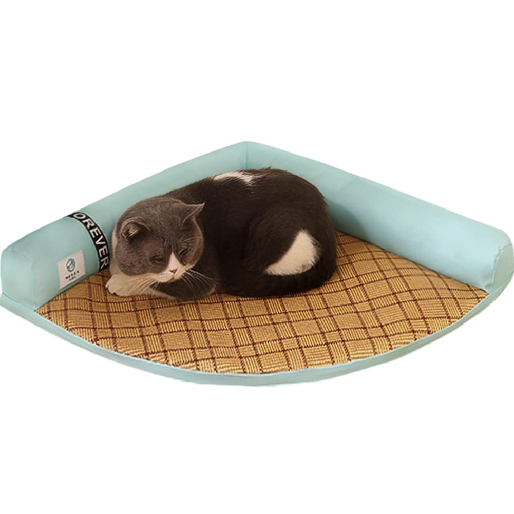 Kelendle Pet Dog Bed for Small Medium Large Dogs and Cats Triangle Corner Lounger with Removable Cover and Breathable Summer Mat Cushion Pet Corner