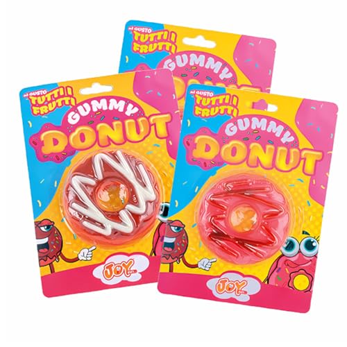 Joygum Gummy Donut Caramelle Gommose a Forma di Ciambella | 3 Buste da 80g |Snack Colorato e Divertente