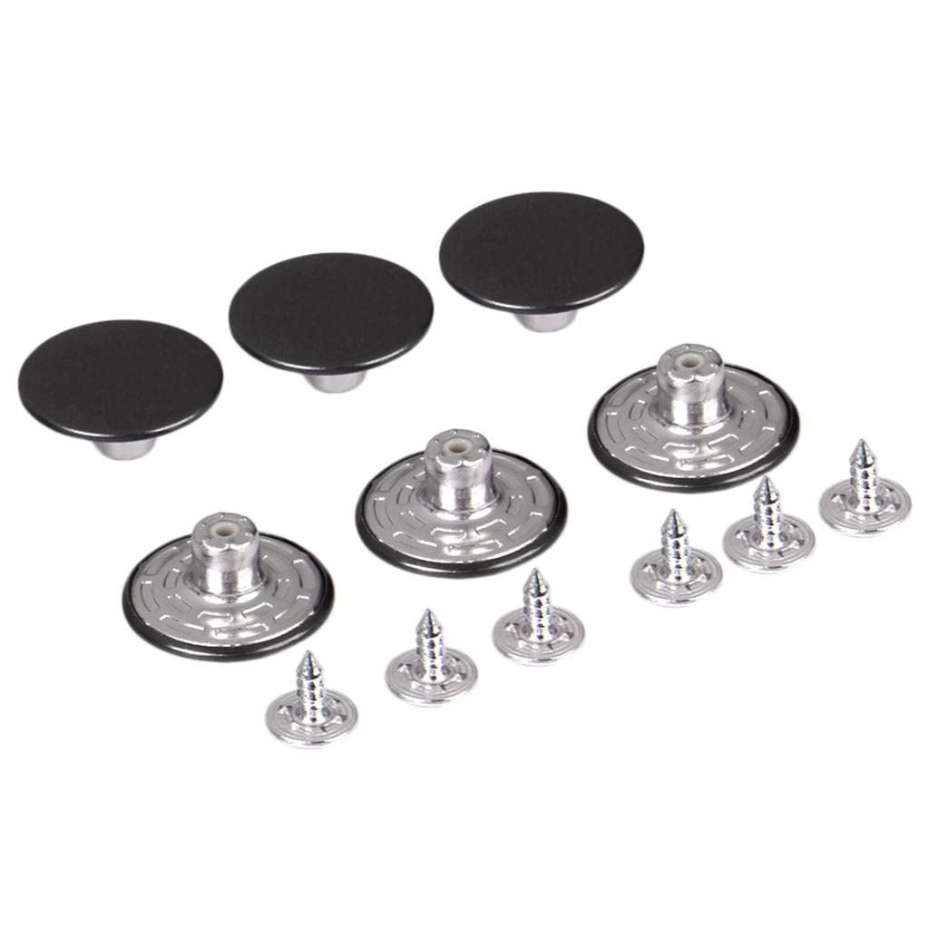 Boutons Pression Acier Inoxydable AERZETIX - Ø20mm, Noir - Lot De 10 - Pour Jeans, Pantalons, Mercerie