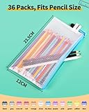 Smarpau A6 Mesh Document Bag, 36PCS Clear Pencil Case Plastic Wallets Zip Lock Bags Storage Pouch File Folder Zipper Bags Document Folders for School, Home, Office and Travel (12 Colours) - Image 2