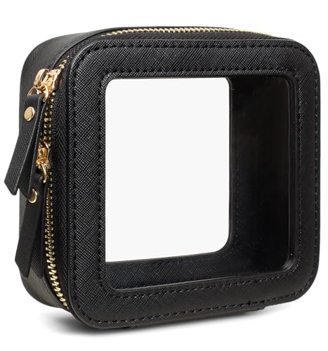 Image of Small Clear Makeup Bag for Purse,Travel Cosmetic Case Mini(Mini Black)