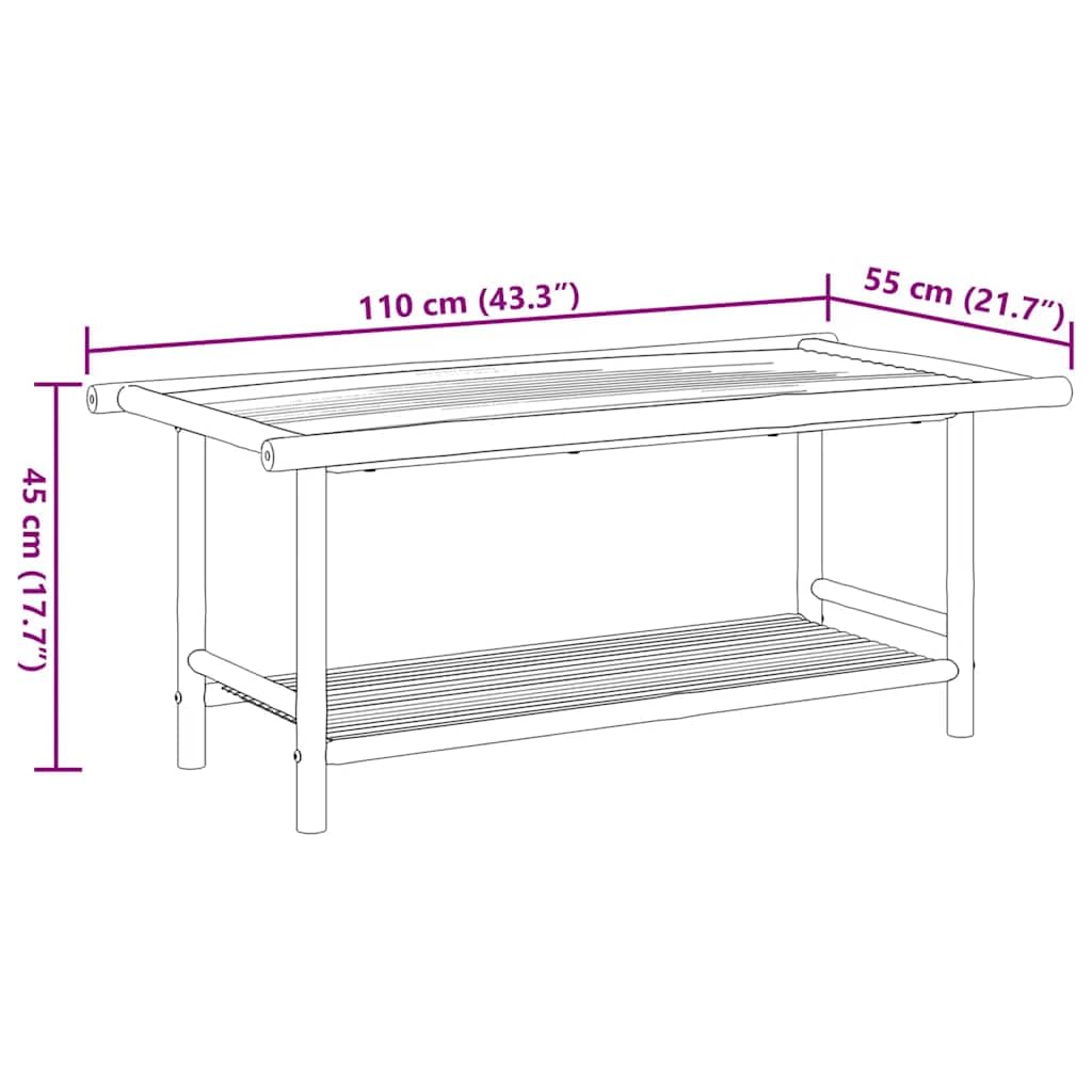 vidaXL Tavolino da Salotto 110x55x45 cm in Bambù