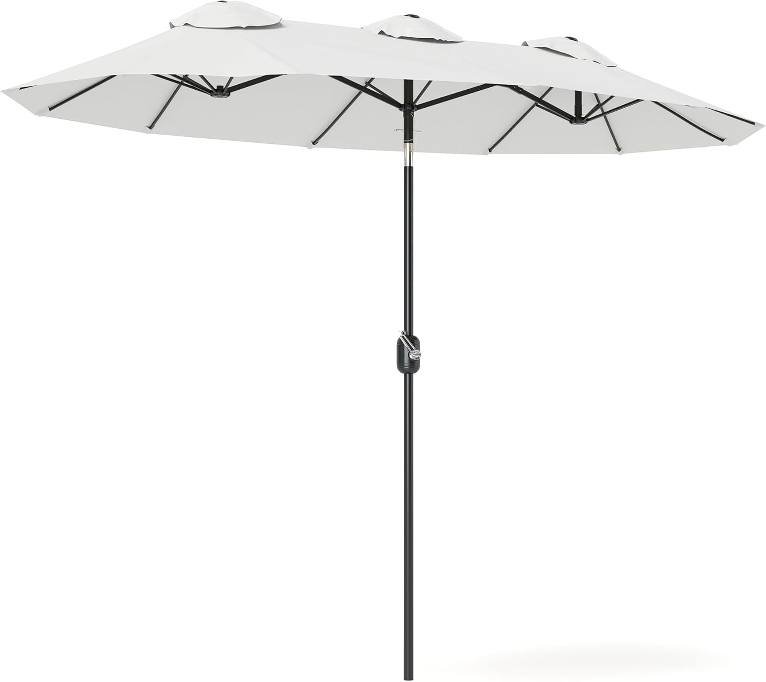 Outsunny Double Sided Patio Umbrella, 9.5' Large Outdoor Market Umbrella with Tilt and Crank, 3 Air Vents and 12 Ribs, for Garden, Deck, Pool