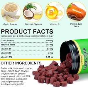 Flea & Tick Prevention for Dogs Chewable, Natural Flea and Tick Supplement for Dogs, Flea and Tick Chews for Dogs, Oral Flea Pills for All Breeds and Ages Dogs02