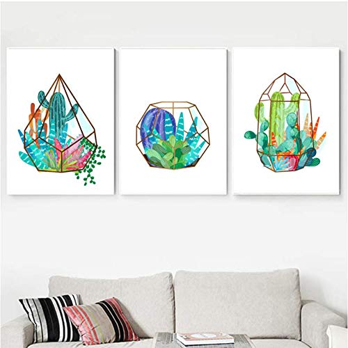 Cactus mur art toile peinture pour rafraîchir une décoration de salon terne