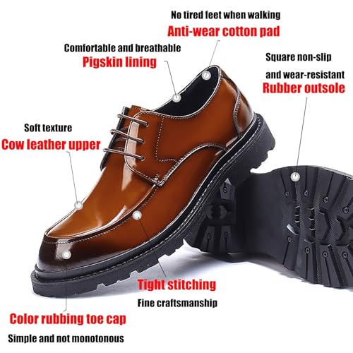 Men's Premium Cowhide Leather Dress Shoes - Classic Lace-up Breathable Oxfords Pigskin Insole Rubber Sole,for Business Meetings & Formal Events2