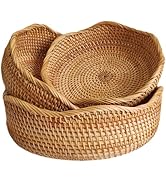 Rattan Bread Basket, Hand Woven Fruit Basket, Wicker Serving Basket Bowl, Decorative Baskets for ...