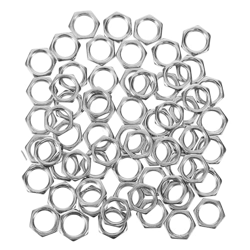 BUGUUYO 100個 六角薄型ロックナット 薄螺母 鋼製ライトパーツ 修理用締付け部品 緩み防止アクセサリー