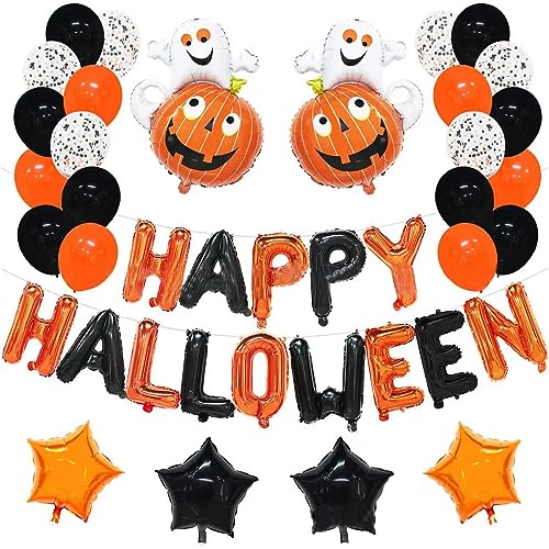 Image of 50Pcs 12inch Orange and Black Party Balloons with Orange Black Confetti Balloons for Wedding, Birthday, Baby Shower, Halloween,Family Parties Decoration