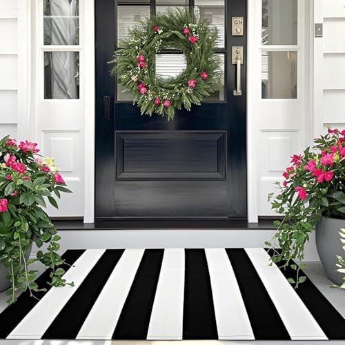 Tapete decorativo negro y blanco 70x92 cm lavable miniatura 1