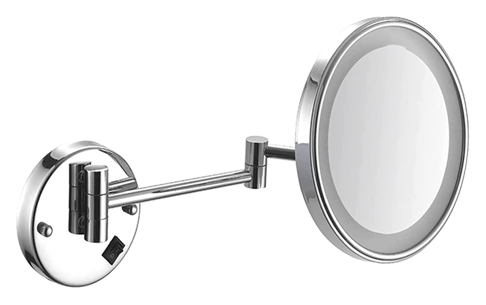 Specchio per Trucco a Parete con ingrandimento 3/5/7/10X, Specchio cosmetico ingranditore Illuminato da 8 Pollici con luci LCD, Versione di aggiornamento Specc