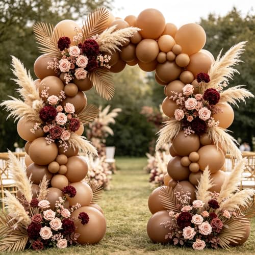 Image of 108Pcs Double Stuffed Brown Balloon Garland Arch Kit