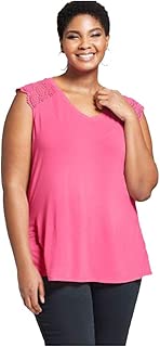 Ava & Viv Women's Plus Size Crochet Shoulder Tank - coolthings.us