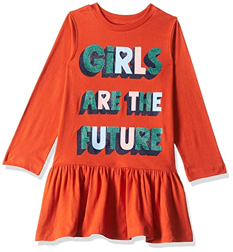 Image of T2F Girls Cotton Printed Full Sleeve Knee-Length Casual Dress