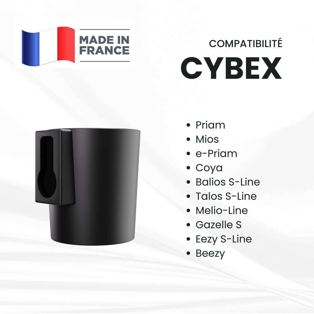 Cybex - Porta bicchiere per passeggino, compatibile con Cybex Priam, Mios, Coya, Balios, Talos, Gazelle S, Eezy S-Line, Beezy, Melio - Porta Biberon/Porta Bottiglia