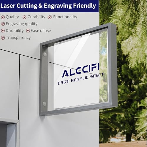 Image of 1 /2 Inch Acrylic Sheet (13mm Thick), ALCCIFI 12 x 12 Clear Cast Plexiglass Sheets, Transparent Plexi Glass Board for Crafting Projects, Signs, DIY Display Case and More, Easy to Cut and Laser