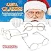 Kangaroo Gold Santa Claus Costume glasses - Round Fake Glasses For Men and Kids - Old Man Circular Glass Spectacles - Metal Frame Plastic Lenses Non Prescription - Nerd Adult New year Cosplay Apparel