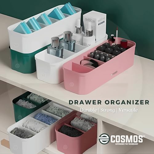 E-COSMOS Drawer Organizers for Undergarments, Socks, Bras, Ties, Scarves, Wardrobe Storage Box Kitchen Tools (Pack Of 4) 8 51mYco5DcdL