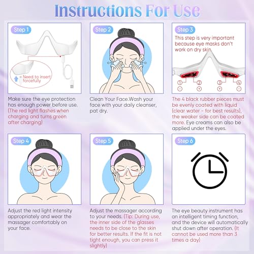 under-eye light therapy device beauty device with eye massage for relieve eye bags eye fatigue dark circles with gel and glasses strap white amp 2 modes