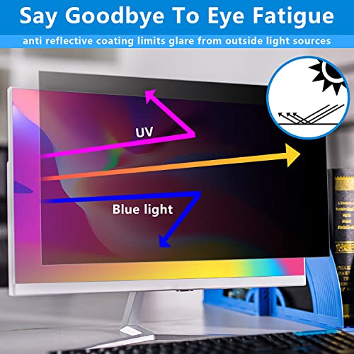 Computer Privacy Screen 21.5 Inch, Removable 16:9 Aspect Ratio Widescreen Laptop Monitor,Eye Protection Anti Glare Blue Light Slide Mount Tabs Cover Screen Protector For Privacy Screen Filter 21.5 In #TOP4