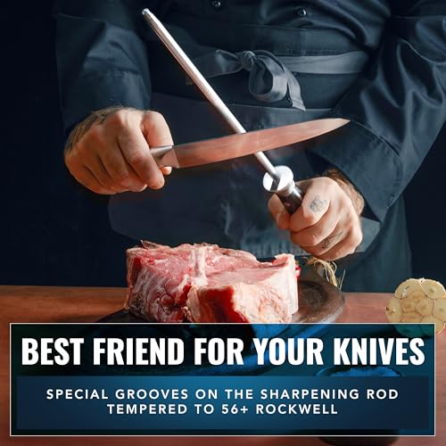 Image of Cutluxe Honing Rod, Sharpening Steel for Kitchen Knives - 12 inch Honing Steel - Ergonomic Handle Design - Artisan Series