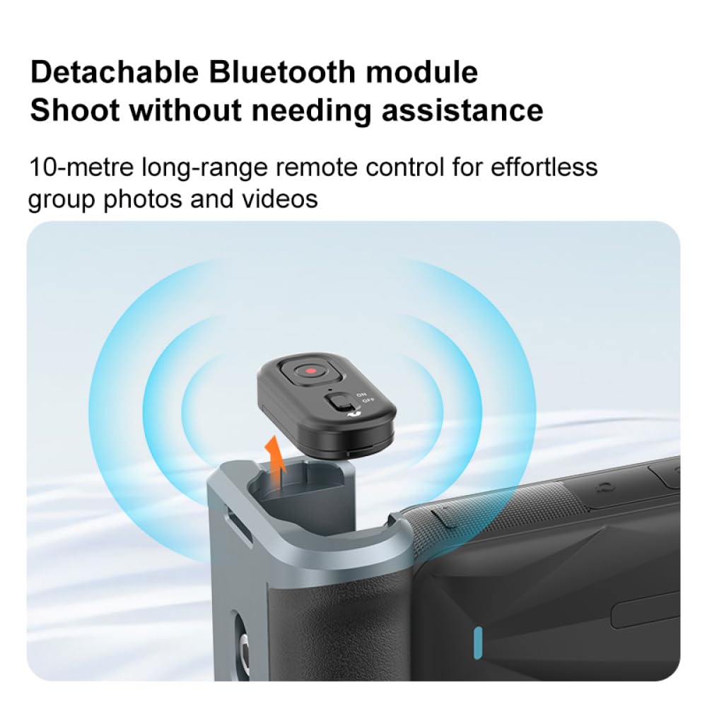 Impugnatura per riprese stradali per Insta360 X4 air/X5 Bluetooth compatibile con maniglia per fotografia di strada in lega di alluminio, design ergonomico, sgancio rapido, telecomando da 10 m, porte