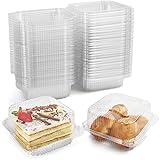 LotFancy 125Pc Clamshell Food Containers, 5 x 5 Inch, Clear Hinged Plastic Togo Containers with...
