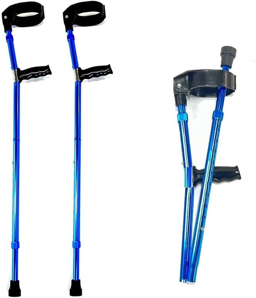 Lekka składana kula przedramienia, dla seniorów niepełnosprawnych osób starszych, regulowane wsparcie laska spacerowa ergonomiczny mankiet składana kula
