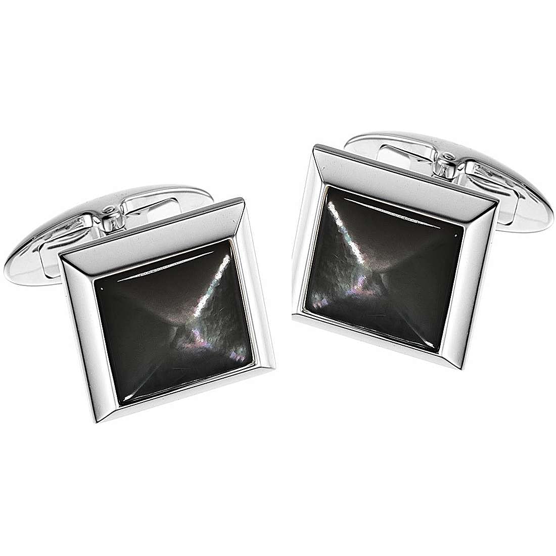 Gemelli uomo Zancan EHG011B-MN acciaio 316L collezione Hi Teck