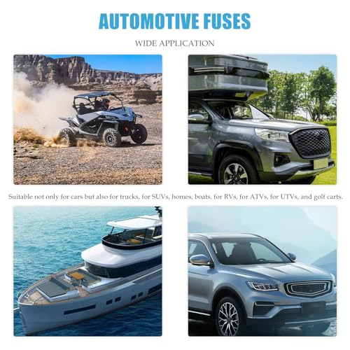 Kit de fusibles automotrices mini MCASE ranurados, 14 piezas: 15 A, 20 A, 25 A, 30 A, 40 A, 50 A y 60 A, 32 V, para autos, camiones, SUV, embarcaciones, RV, ATV, UTV y carritos de golf, marca GRABOTE miniatura 6