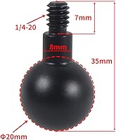 Vista 2 de FEICHAO Cabezal de bola de 0.787 in a tornillo de 1/4 adaptador de montaje para cámara de fotografía de conversión accesorio (1.378 in)