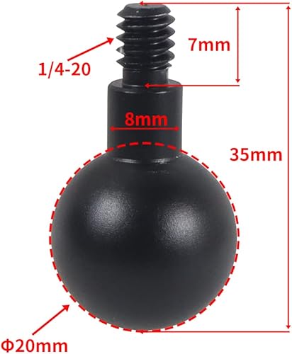 Miniatura 2 de FEICHAO Cabezal de bola de 0.787 in a tornillo de 14 adaptador de montaje para cámara de fotografía de conversión accesorio (1.378 in)