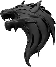 Wolf Car Badge 3D Logo Metal Emblem Automotive Sticker Decal Flexes to Cars, Motorcycles, Laptops, Windows, Any Smooth Surface 8 cm X 6 cm Black Left