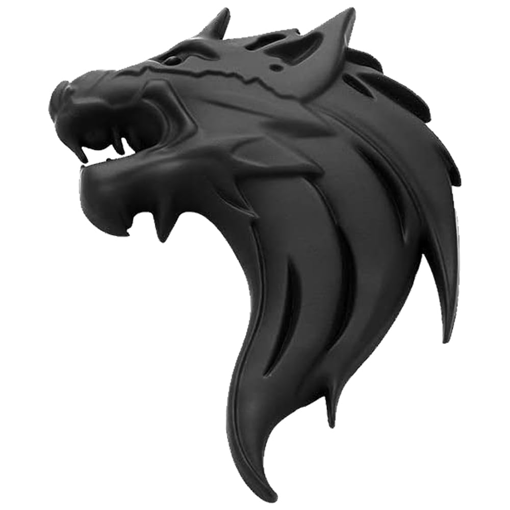 Sakuun Wolf Car Badge 3D Logo Metal Emblem Automotive Sticker Decal Flexes to Cars, Motorcycles, Laptops, Windows, Any Smooth Surface 8 cm X 6 cm Black Left-image-43