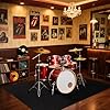 OUUTMEE 160x200CM Drum Mat, Drum Rug, Non-Slip Soundproof Mat, Indoor Outdoor Electronic Carpet Practice Pad, drum Accessories for Electronic/Jazz Drum Kits, Bass Pedals & Floor Protection (Black) #1