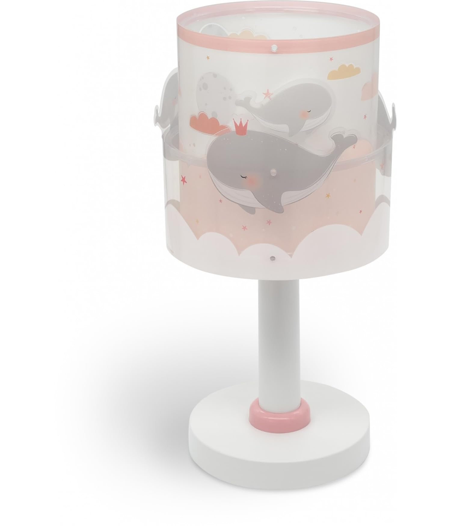 Dalber Whale Dreams Lámpara de Mesa o mesilla Infantil Ballenas Rosa Animales, 61171S, E14