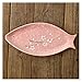 Talerz rybny 16-calowy japoński handpainting ryb kształt ceramiczny płyta porcelanowa kolacja płyta kwiatowy steków taca (Color : Pink, Plate Size : 8 inches)