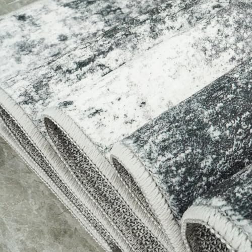 RUUGME Hallway Runner Rug 3x14 - Runner Rug Stain Resistant for Living Room Non Slip Indoor Entryway Rubber Backing Carpet Bedroom Kitchen Distressed Floor Decor Mat Machine Washable 3x14 BlackA