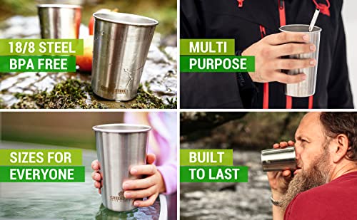 Stainless Steel Cups 10 Oz Tumbler (4 Pack) - Premium Metal Drinking Glasses | Stackable Durable Cup (10 Oz) #TOP4
