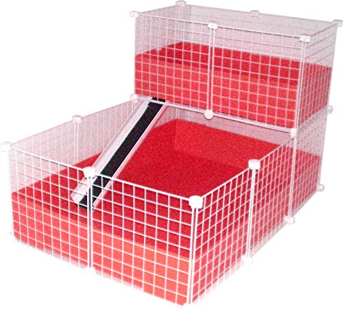 C& C Cage (3 x 2 plus 1x2 loft, White) RED INSERT AND RAMP NOT INCLUDED