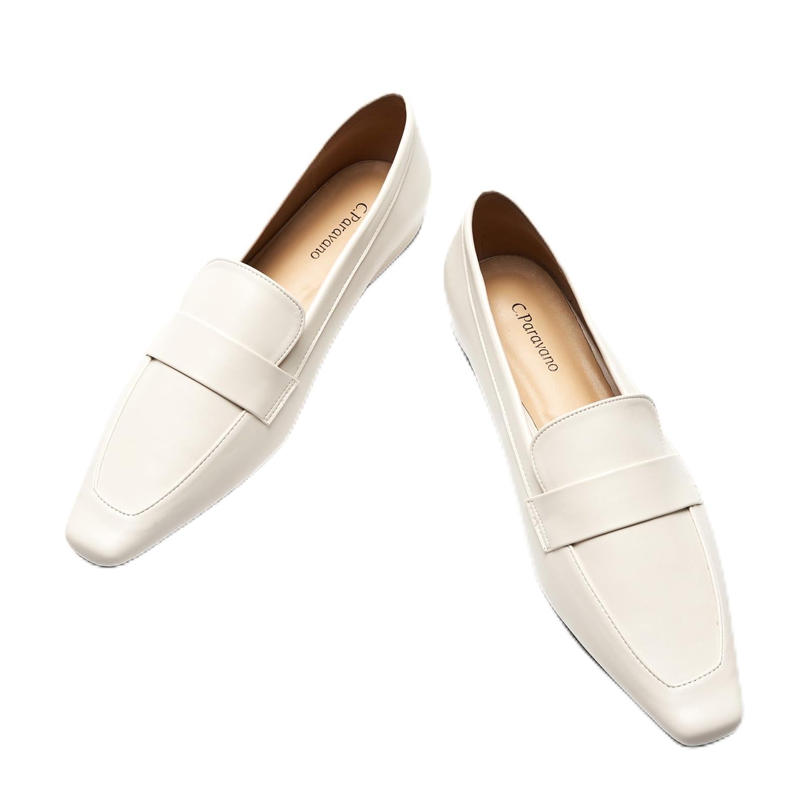 C.Paravano Women's Loafer Flat Loafers for Women Slip-on Flats Shoes Business Casual Shoe Slip-on Penny Loafers for Women