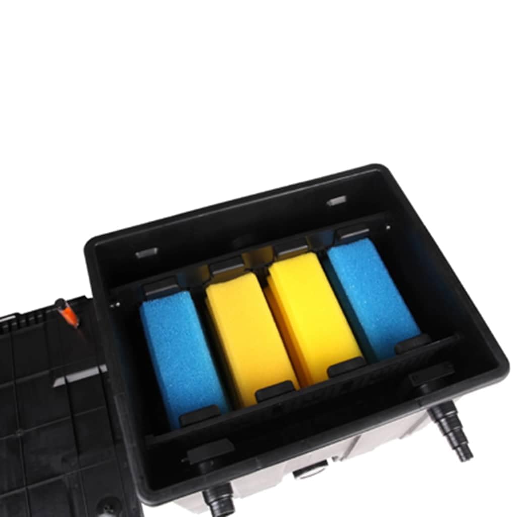 Filtro biologico per laghetto da 8000 l/h per acqua pulita, filtro con materiale filtrante per laghetti fino a 12000 litri, potente filtro passante