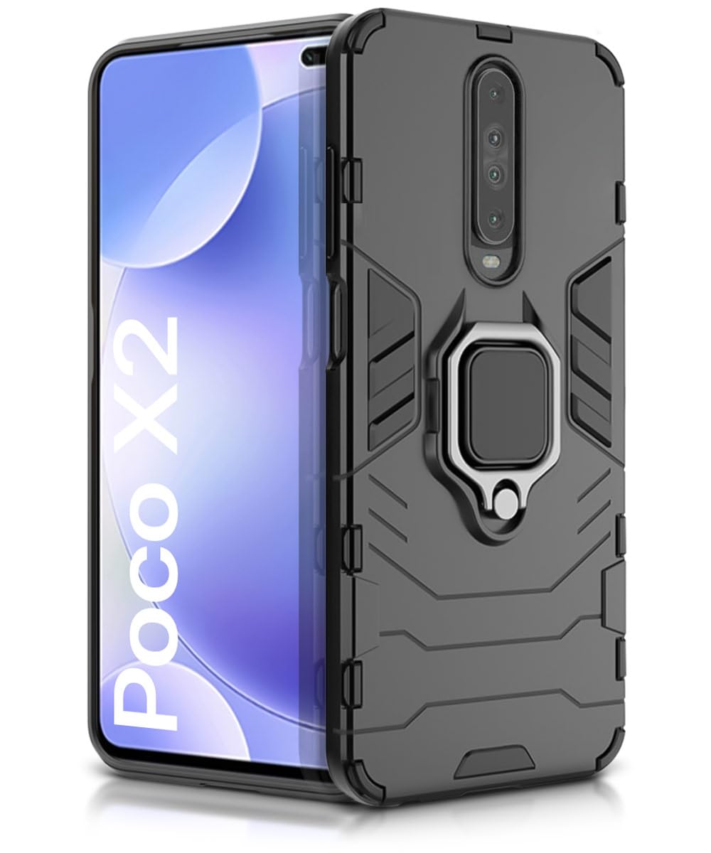 WOW IMAGINE Shock Proof Back Case Mobile Cover for Xiaomi Redmi K30 / Poco X2 (Armor | Hybrid PC + TPU | Full Protection with Ring Holder Kickstand | Carbon Black) (B08TTKZTSS) Amazon Price History, Amazon Price Tracker