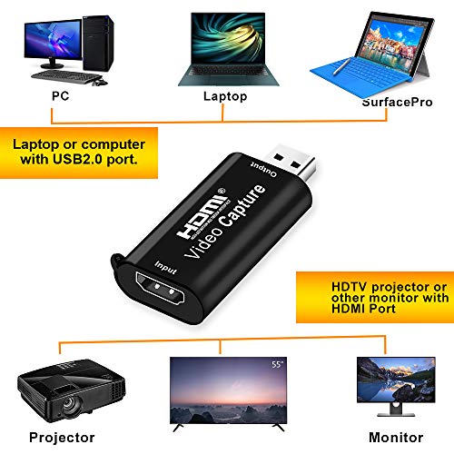 Image of Tobo HDMI to USB Video Capture,Full HD 1080P USB3.0 Record to Computer via DSLR Camcorder for Gaming, Streaming, Teaching, Video Conference or Live Broadcasting-(TD-812HVC-001)