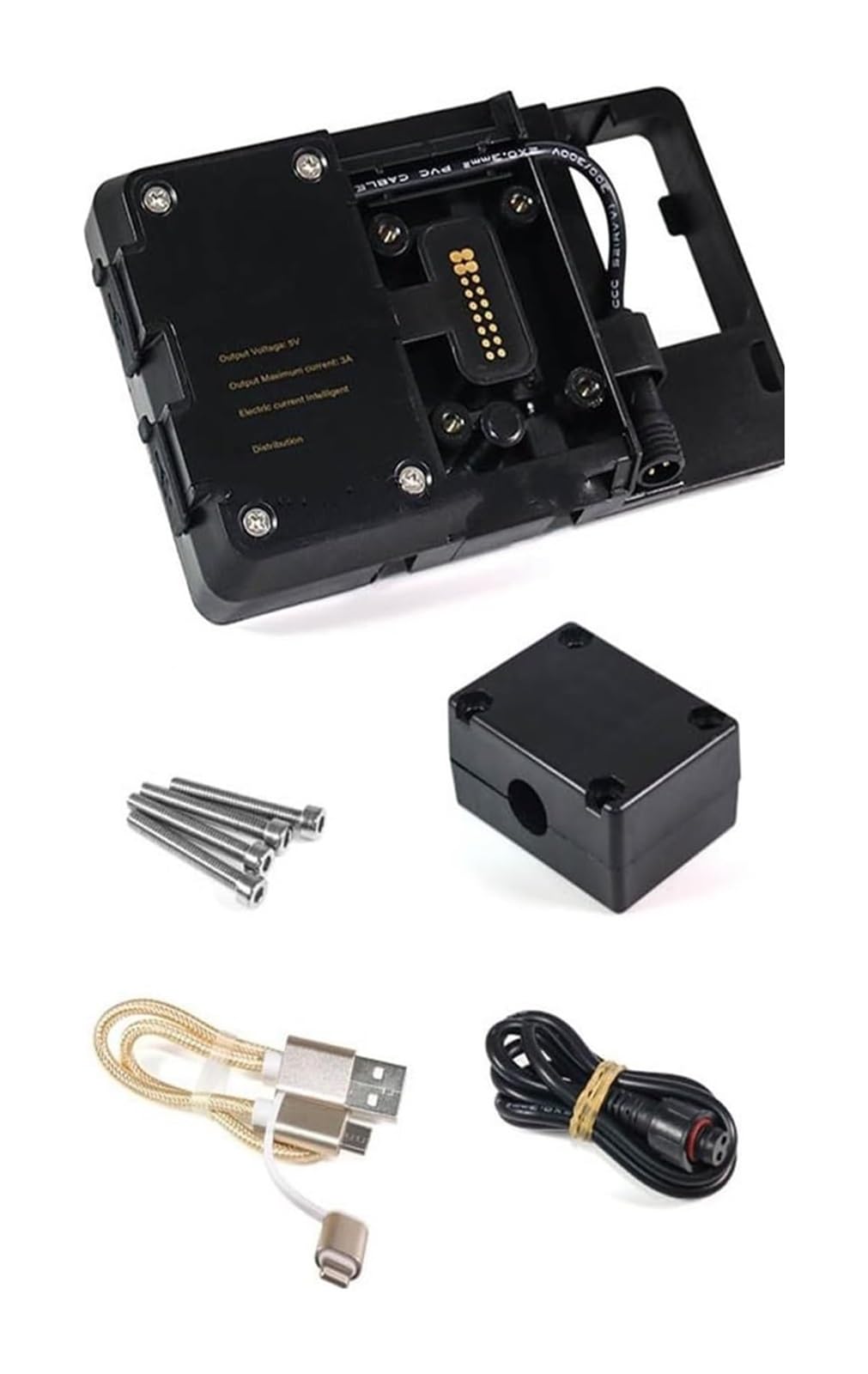 Manillar USB para Motocicleta para BMW para R1250GS LC para Aventura para R1200GS Motocicleta USB Móvil Soporte Teléfono Navegación(Wiring Installation)