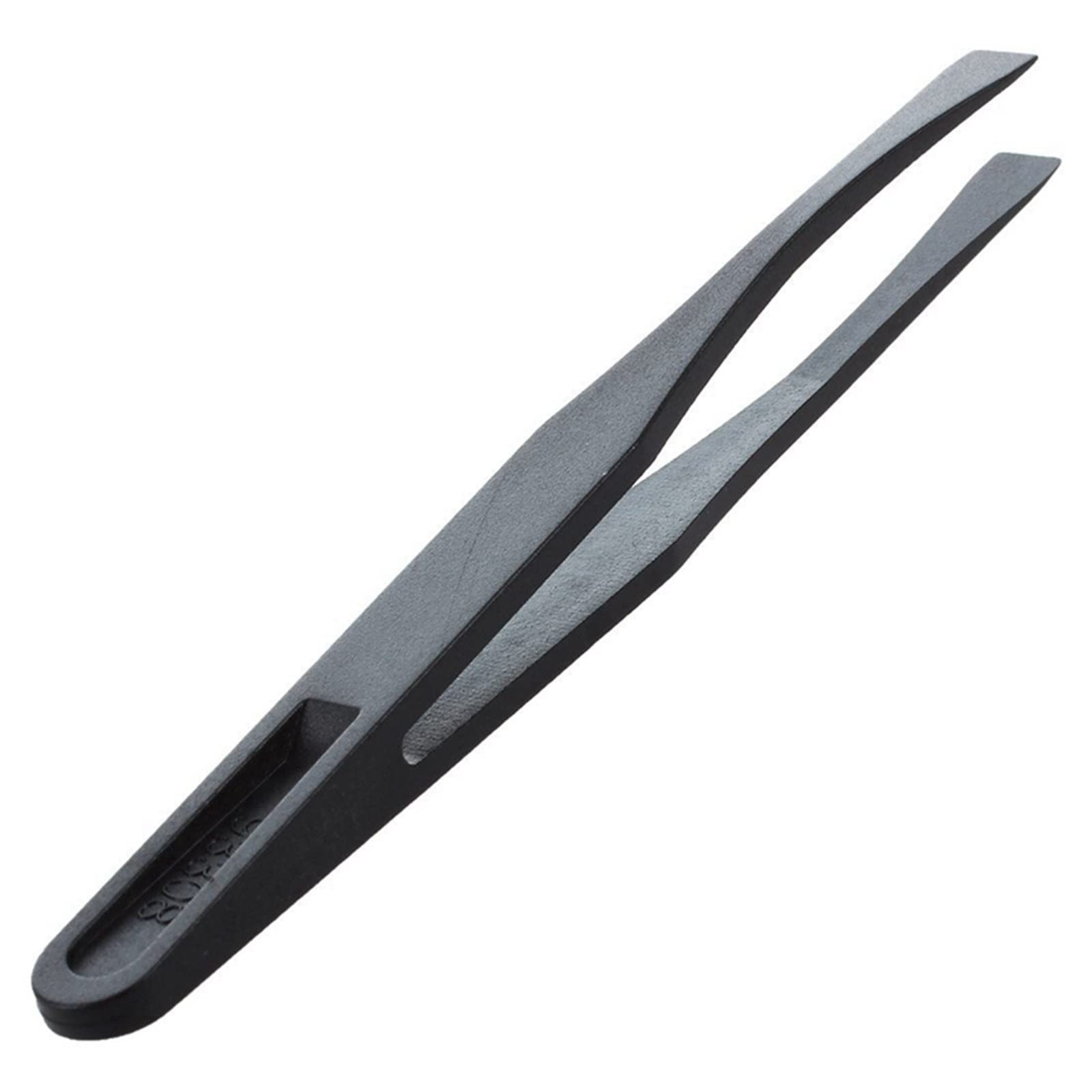Pęseta do usuwania włosów 115 mm długa płaska głowica czarna plastikowa pęseta antystatyczna pęseta pęseta