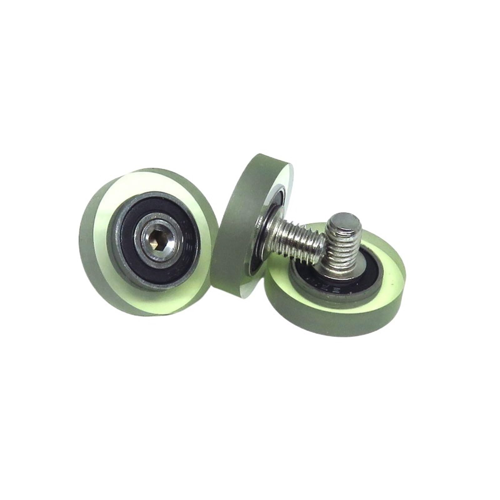 NOBIRTBSA 5 Pieces 22mm Outer Diameter PU Coated Roller with 696RS Bearing PU69622-5C1L8M6 Shower Room Pulley Polyurethane Soft Rubber Wheel with M6 Screws
